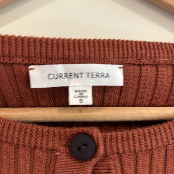 Vici Collection Rust Ribbed Button-Up Cropped Cardigan - Picture 4 of 12